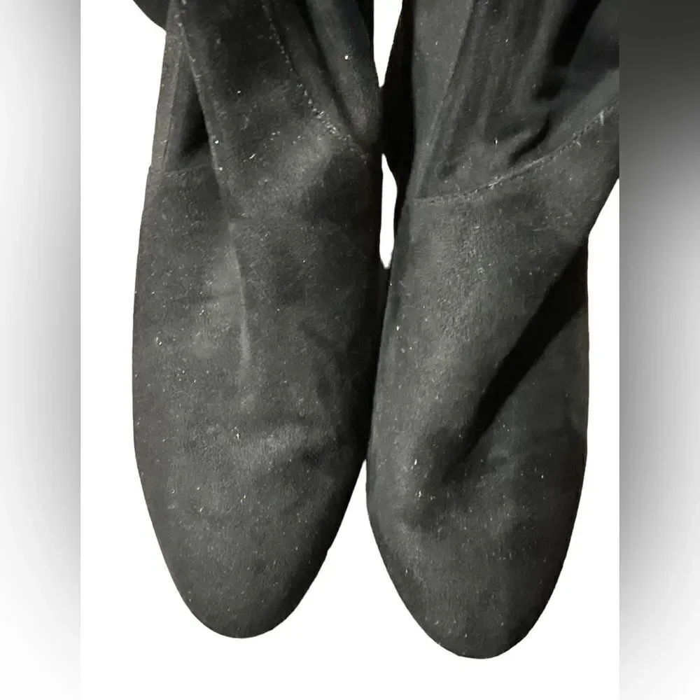 Over the knee vegan suede boots